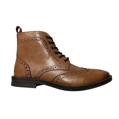 Mens Catesby Brogue Lace Boot Tan Murray Excel