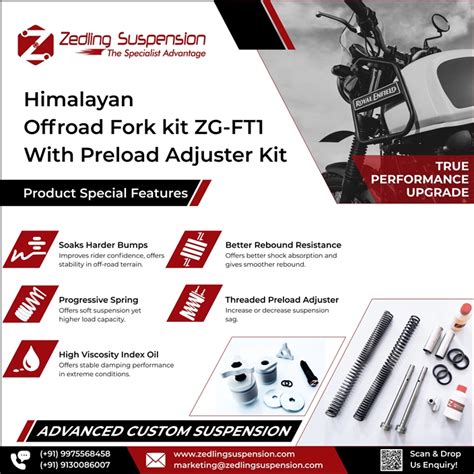 Himalayan Offroad Fork Kit With Preload Adjuster Zedling Suspension