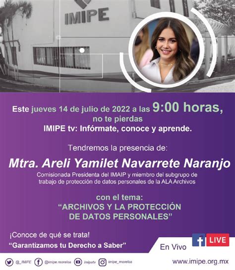 Imaip On Twitter 🎦mañana Participa Nuestra Comisionada Presidenta