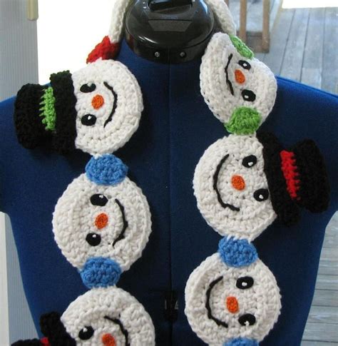 Crochet Snowman Scarf Pattern