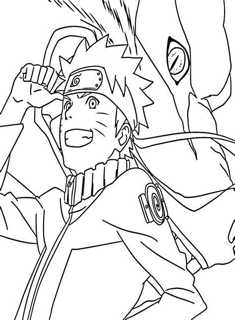 Naruto With Kurama Coloring Page Free Printable Coloring Pages