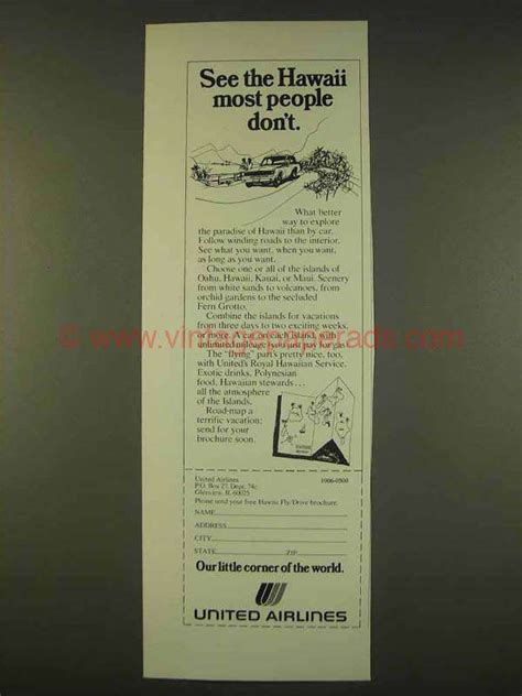 1976 United Airlines Ad See Hawaii Most People Dont Dh046