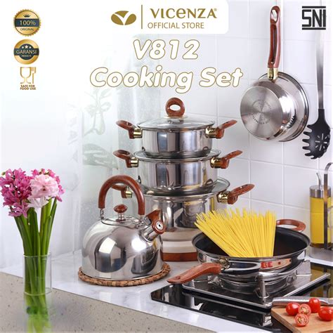 Jual Vicenza Cookware Set Peralatan Masak Memasak Panci Wajan V812