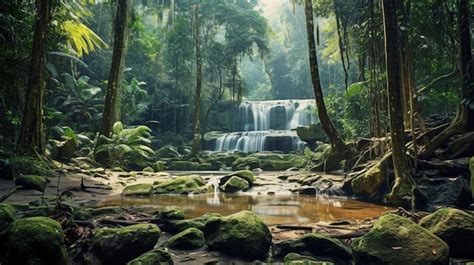 Premium AI Image | tropical rainforest HD 8K wallpaper Stock Photographic Image