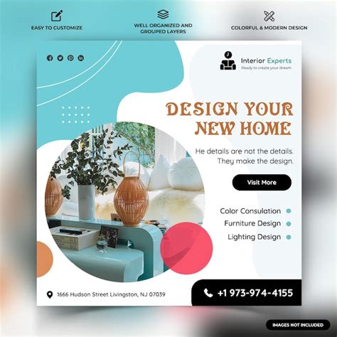 Premium Vector Interior Social Media Instagram Post Template