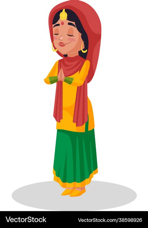 Indian woman cartoon character Royalty Free Vector Image