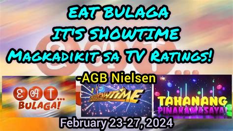 Eat Bulaga Tvj Its Showtime Magkadikit Sa Tv Ratings Agb Nielsen