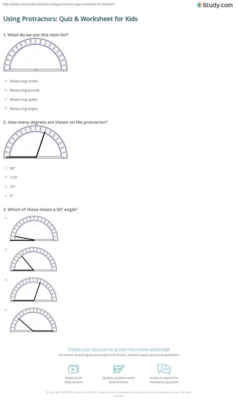 Protractor Practice Worksheets