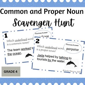 Common Noun And Proper Noun Scavenger Hunt By Manning The Classroom