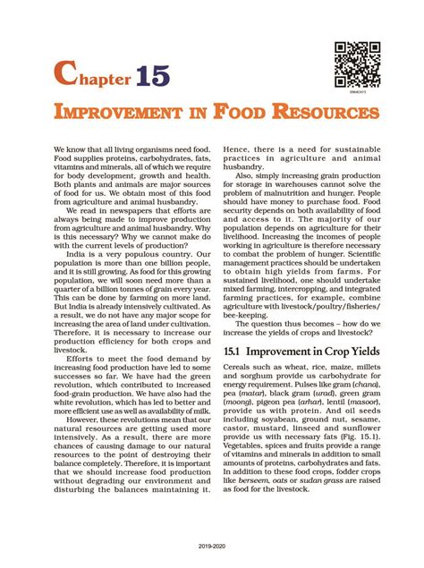 NCERT Book Class 9 Science Chapter 15 Improvement In Food Resources