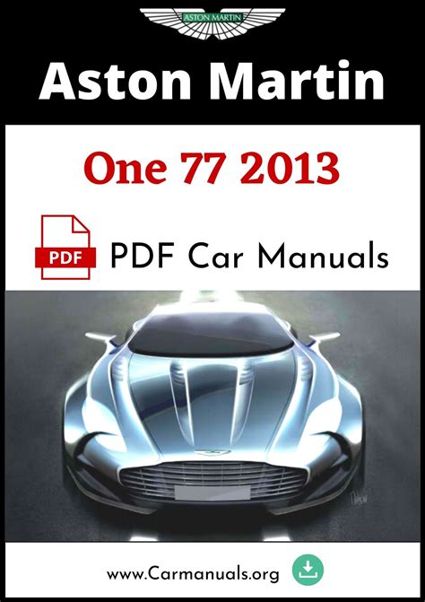 Download the 2013 Aston Martin One 77 PDF car owner’s manual | Aston ...