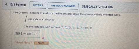 Solved 4 0 1 Points DETAILS PREVIOUS ANSWERS SESSCALCET2 Chegg