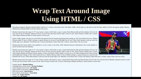 How To Wrap Text Around Image Using HTML And CSS YouTube