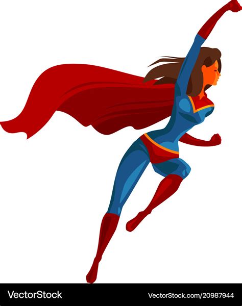 Flying superhero cartoon Royalty Free Vector Image