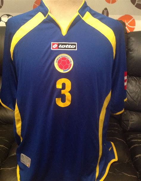 Lotto Soccer Jersey Colombia Number 3 Yepes Year 2010