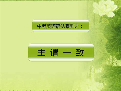 中考英语语法 主谓一致word文档在线阅读与下载文档网