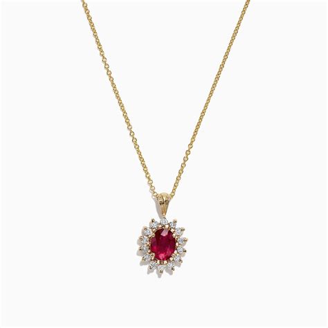 Effy Ruby Royale 14k Yellow Gold Ruby And Diamond Pendant 176 Tcw