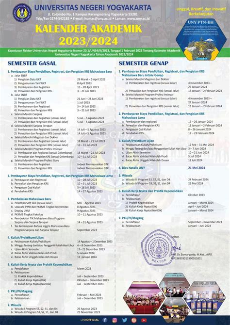 Kalender Akademik Prodi Pendidikan Tata Busana