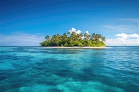 Premium Ai Image Tropical Island Surrounded By Calm Waters And Clear