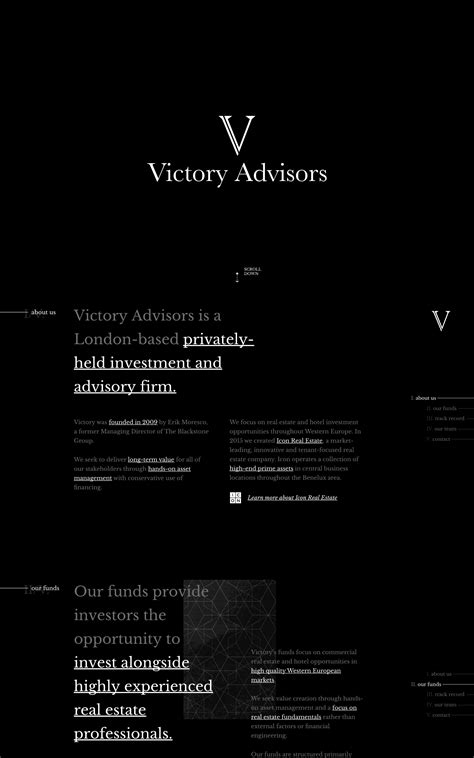 Victory Advisors One Page Website Award