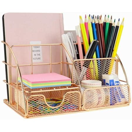 Desk Organizer Supplies, Chamne Gold Ofce Organizer with Mail Organizer ...