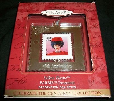 1999 Silken Flame Barbie Stamp Ornament Hallmark Keepsake Antique