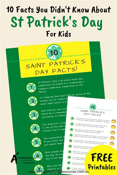 Printable St Patricks Day Facts