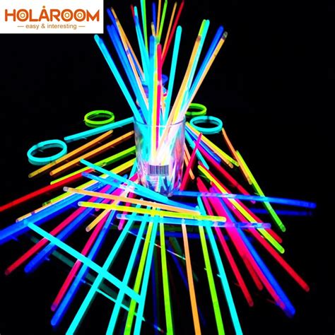 100 Pcs Party Fluorescence Light Glow Sticks Bracelets Necklaces Neon