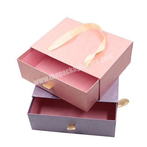 Luxury Embossing Custom Logo Cardboard Paper Jewelry Drawer Slide Gift