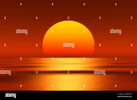 Ein Wunderschoener Sonnenuntergang Ueber Dem Ozean Stock Photo Alamy