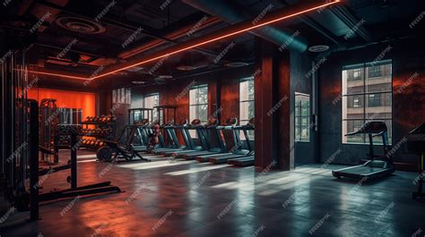 Premium Photo Modern Gym Interior With Sport And Fitness Equipment