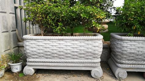 Precast Garden Decorative Concrete Large Planter Flower Pot Fiberglass ...