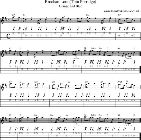 Scottish Tune Sheetmusic Midi Mp Mandolin Tab And Pdf For Brochan