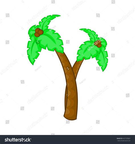 Palm Tree Coconuts Icon Cartoon Style Stock Vector Royalty Free