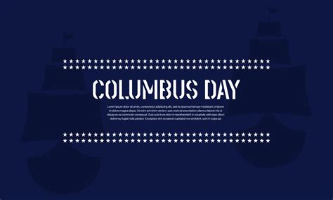 Columbus Day Background with Ship Silhouette, and In Copy Room. Suitable to be placed on content ...