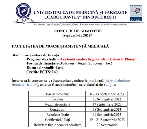 Admitere La Facultatea De Moa E I Asisten Medical De La Ploie Ti