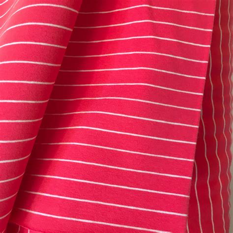 Striped Sleek Pink Jersey Fabric By The Yard Half Yard Art | Etsy