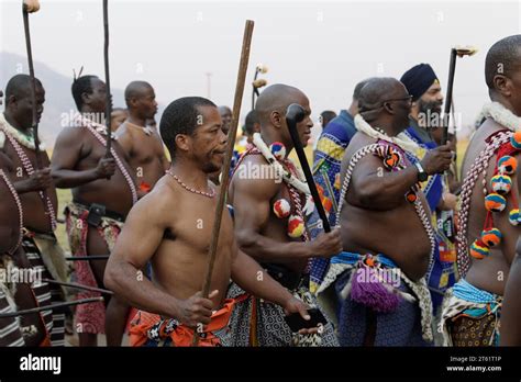 Group Of Male Suitors In Umhlanga Reed Dance Ceremony 2023 Kingdom Of