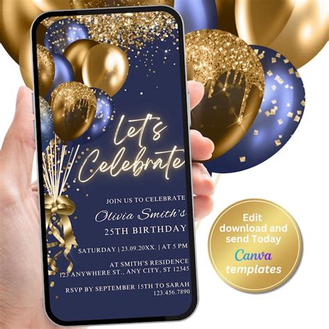 Navy And Gold Balloons Etsy