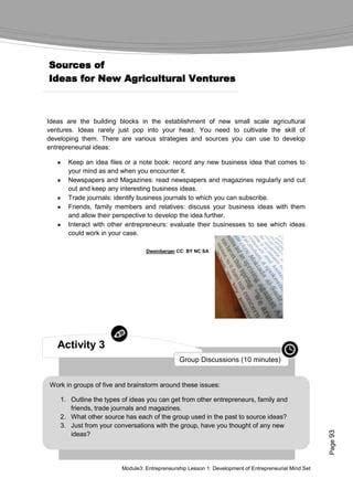 Farmer S Agribusiness Training Course Module 3 Entrepreneurship