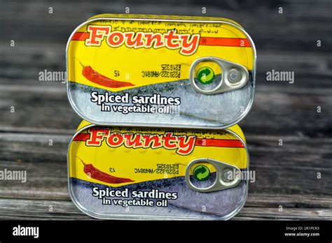 Cairo Egypt May 6 2023 Canned Founty Spiced Moroccan Sardines In