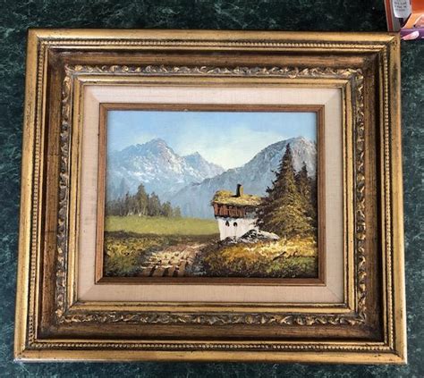 Vintage Mountain Landscape Oil Painting in Gilded Frame » Tookey Buxton