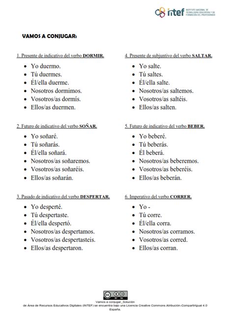 Las Conjugaciones Del Verbo El Verbo