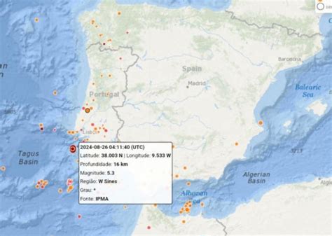 Terremoto De Magnitude 5 3 Abala O Sul De Portugal