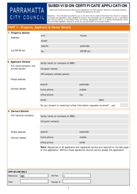 Fillable Online Parracity Nsw Gov D Subdivision Certificate