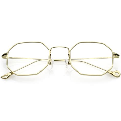 Premium Retro Geometric Octagon Clear Lens Glasses Zerouv