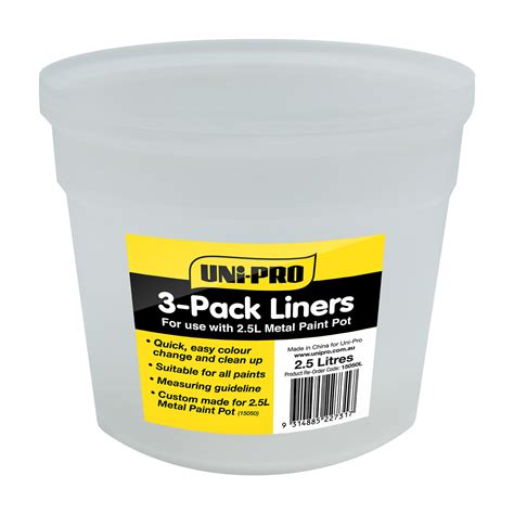 Uni Pro 25 Litre Heavy Duty Metal Paint Pot Liners 3 Pack Unipro