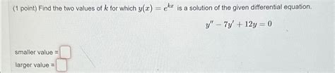 Solved Point Find The Two Values Of K For Which Chegg