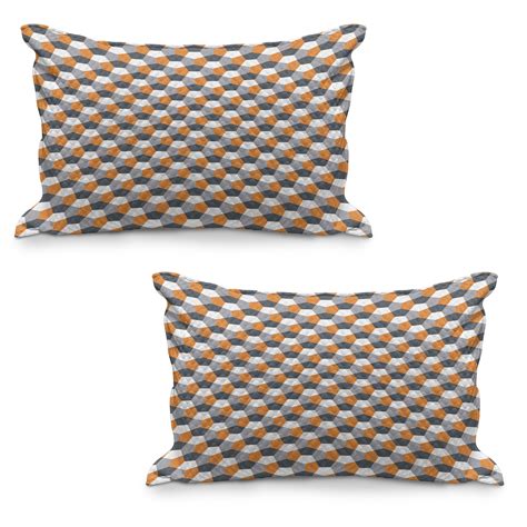 Abstract Quilted Pillowcover Set Of Modern Style Origami Inspired