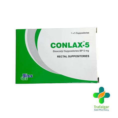 Conlax Bisacodyl 5mg Supp Trafalgar Gate Pharma